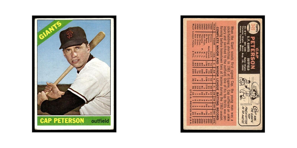 1966 Topps Cap Peterson Giants #349