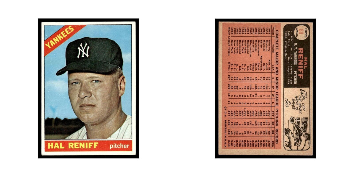 1966 Topps Hal Reniff Yankees #68