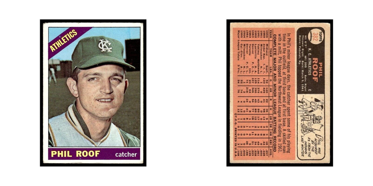 1966 Topps Phil Roof Kansas City Athletics #382