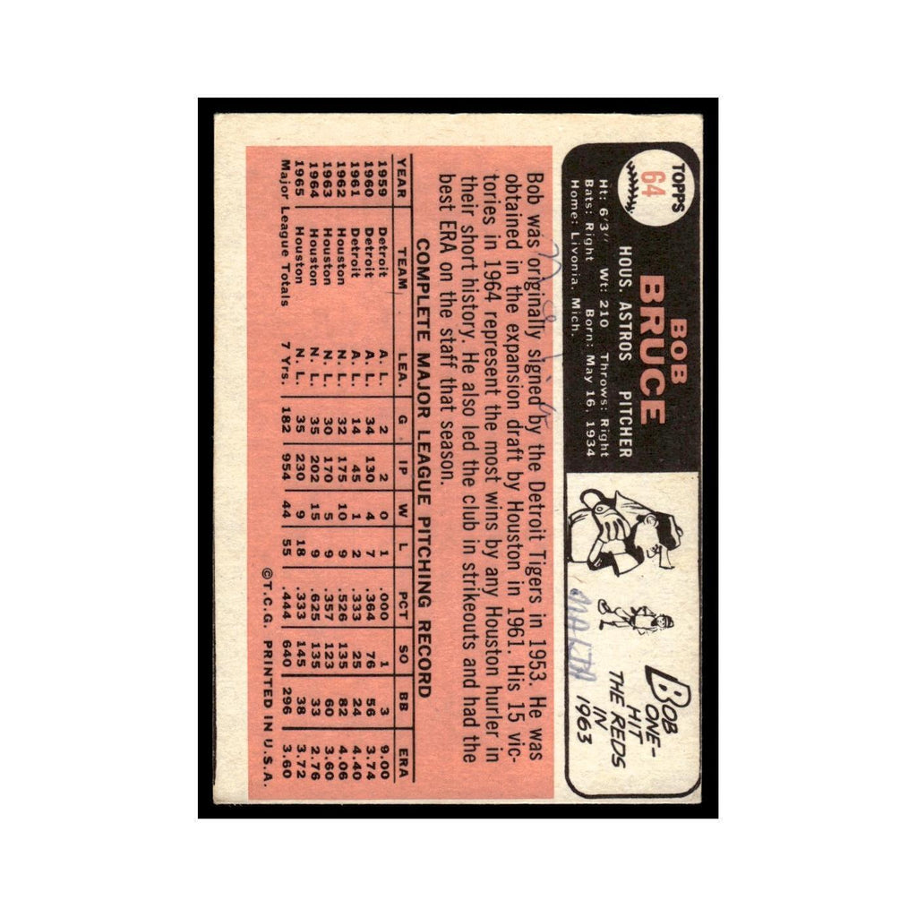 1966 Topps Bob Bruce Astros #64