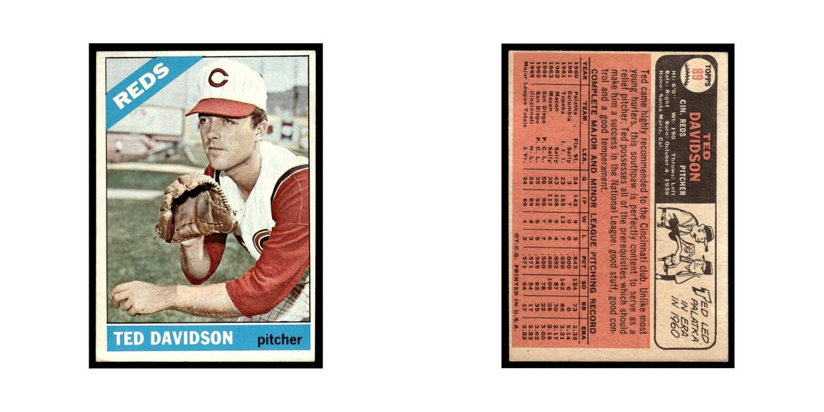 1966 Topps Ted Davidson Reds #89
