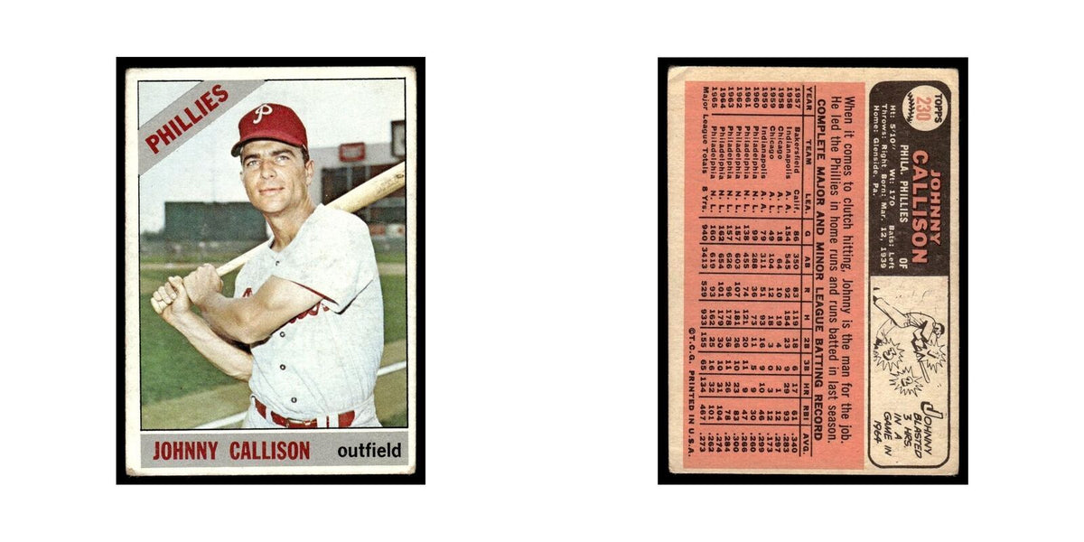1966 Topps Johnny Callison Phillies #230