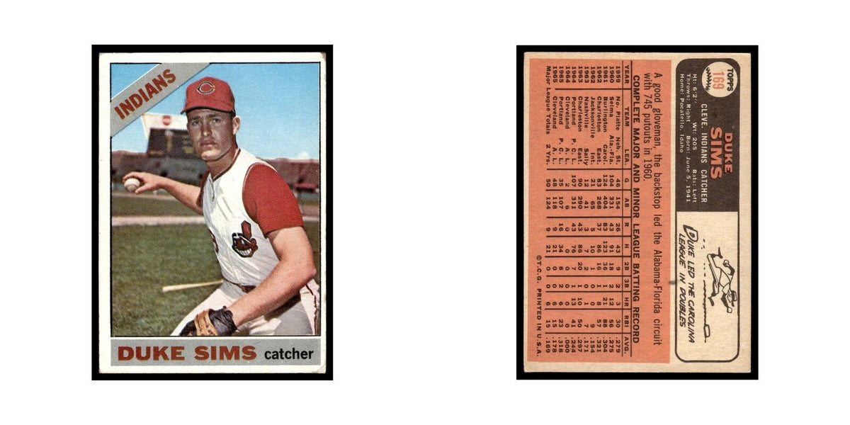 1966 Topps Duke Sims RC Indians #169