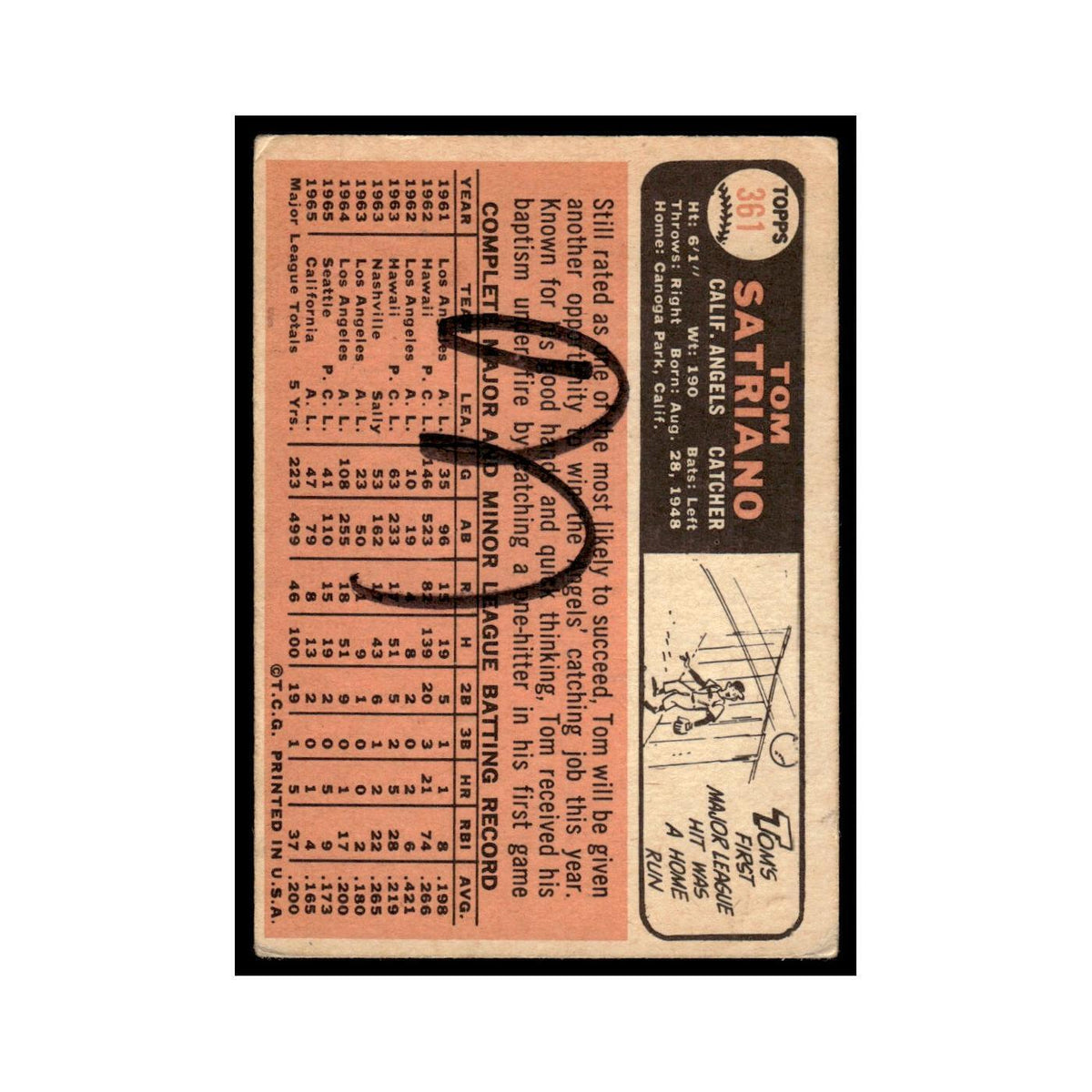 1966 Topps Tom Satriano Angels #361