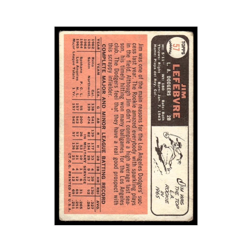 1966 Topps Jim Lefebvre Dodgers #57