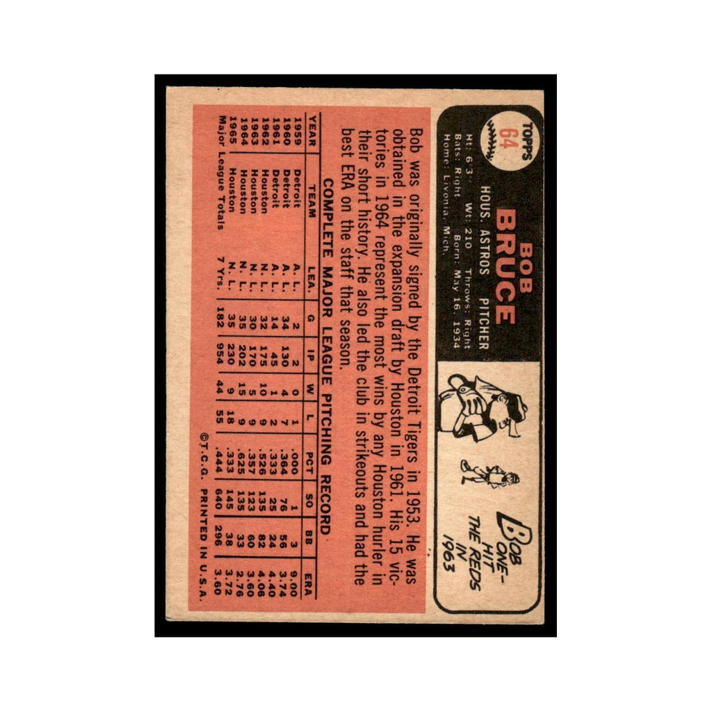 1966 Topps Bob Bruce Astros #64
