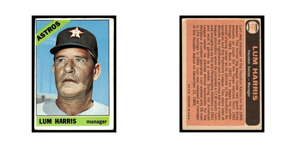 1966 Topps Lum Harris Astros #147