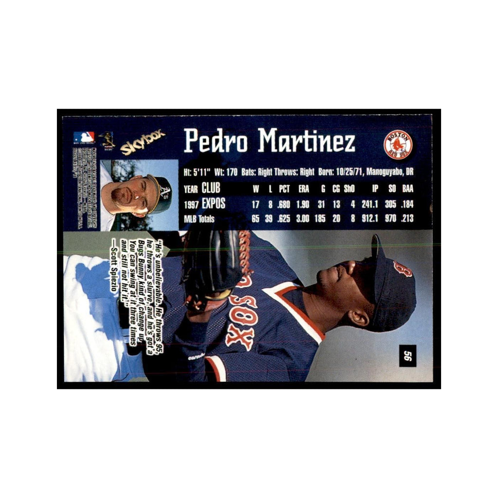 1998 SkyBox Dugout Axcess Pedro Martinez Baseball Cards #56