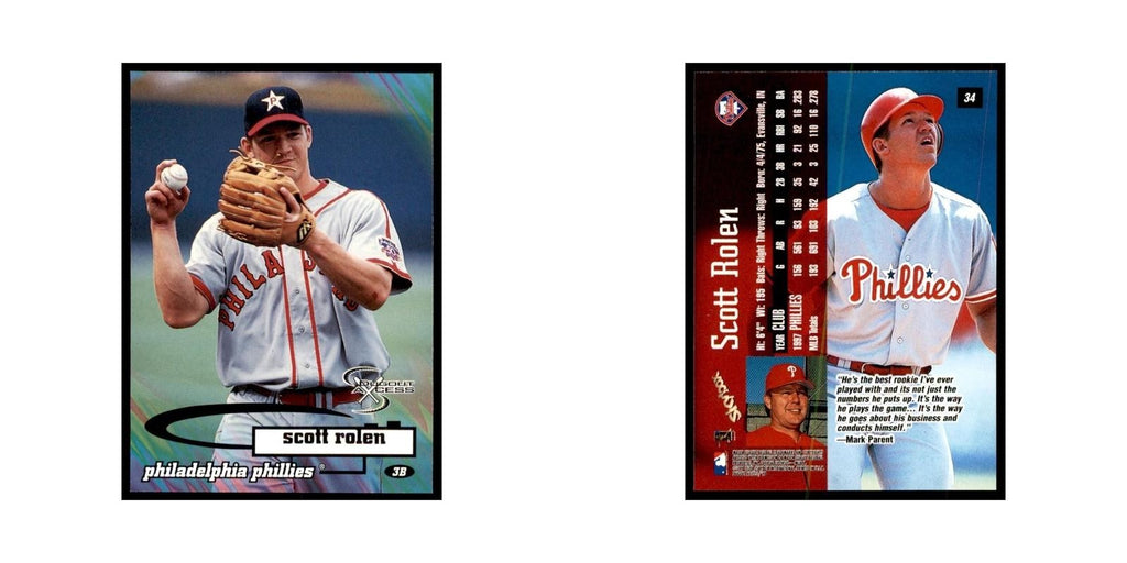 1998 SkyBox Dugout Axcess Scott Rolen Baseball Cards #34