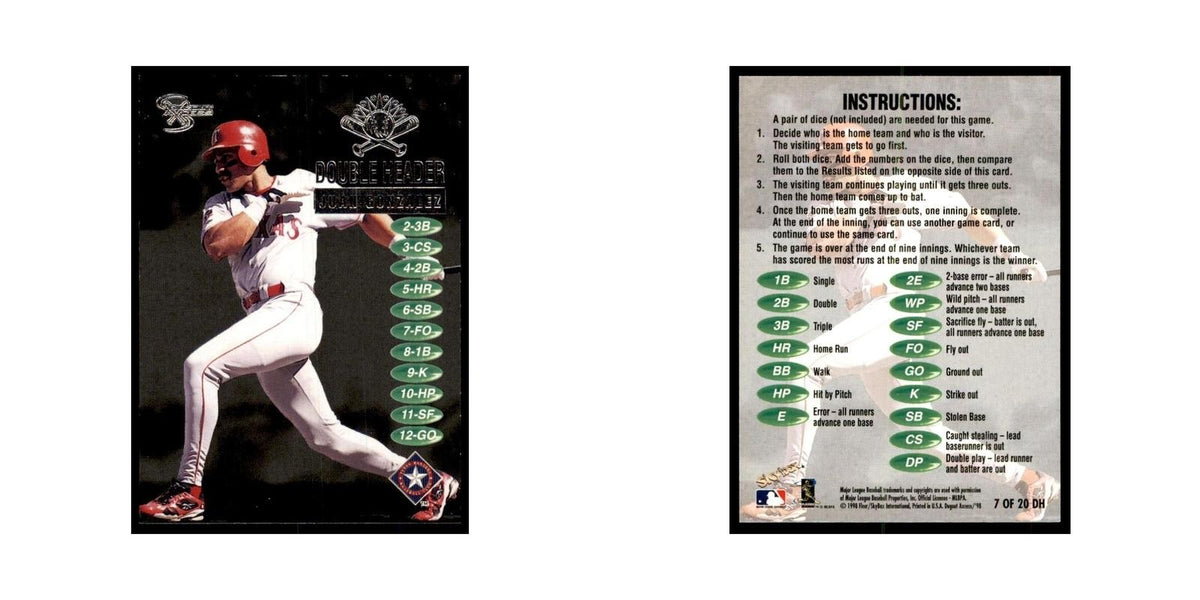 1998 SkyBox Dugout Axcess Juan Gonzalez Baseball Cards #7 OF 20
