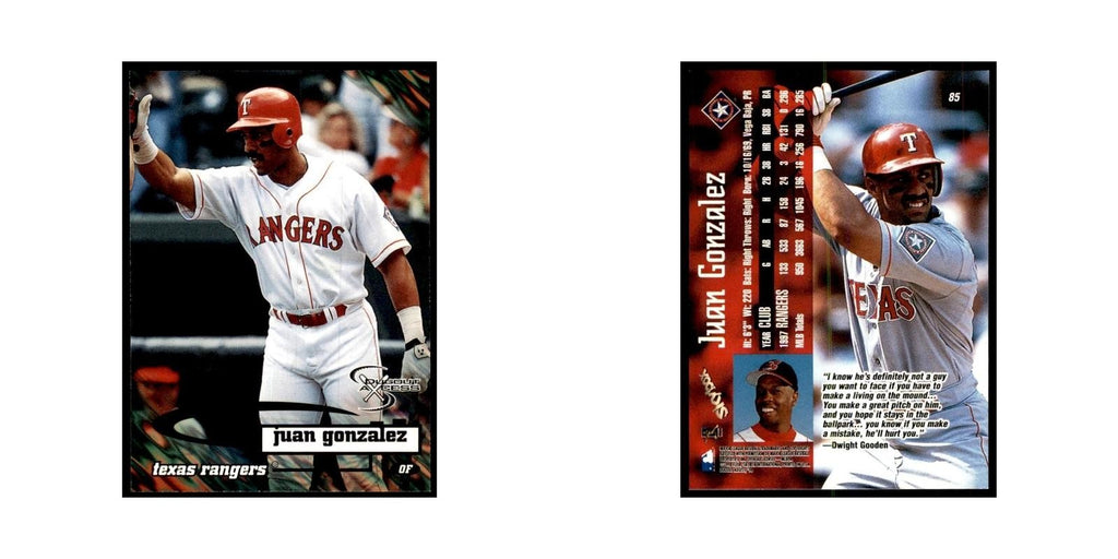 1998 SkyBox Dugout Axcess Juan Gonzalez Baseball Cards #85