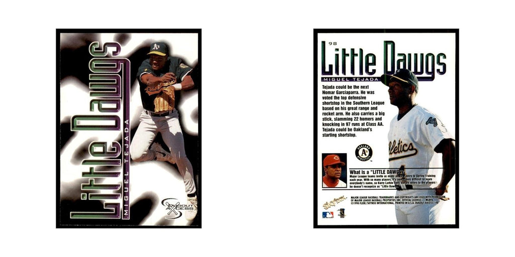 1998 SkyBox Dugout Axcess Miguel Tejada Baseball Cards #98