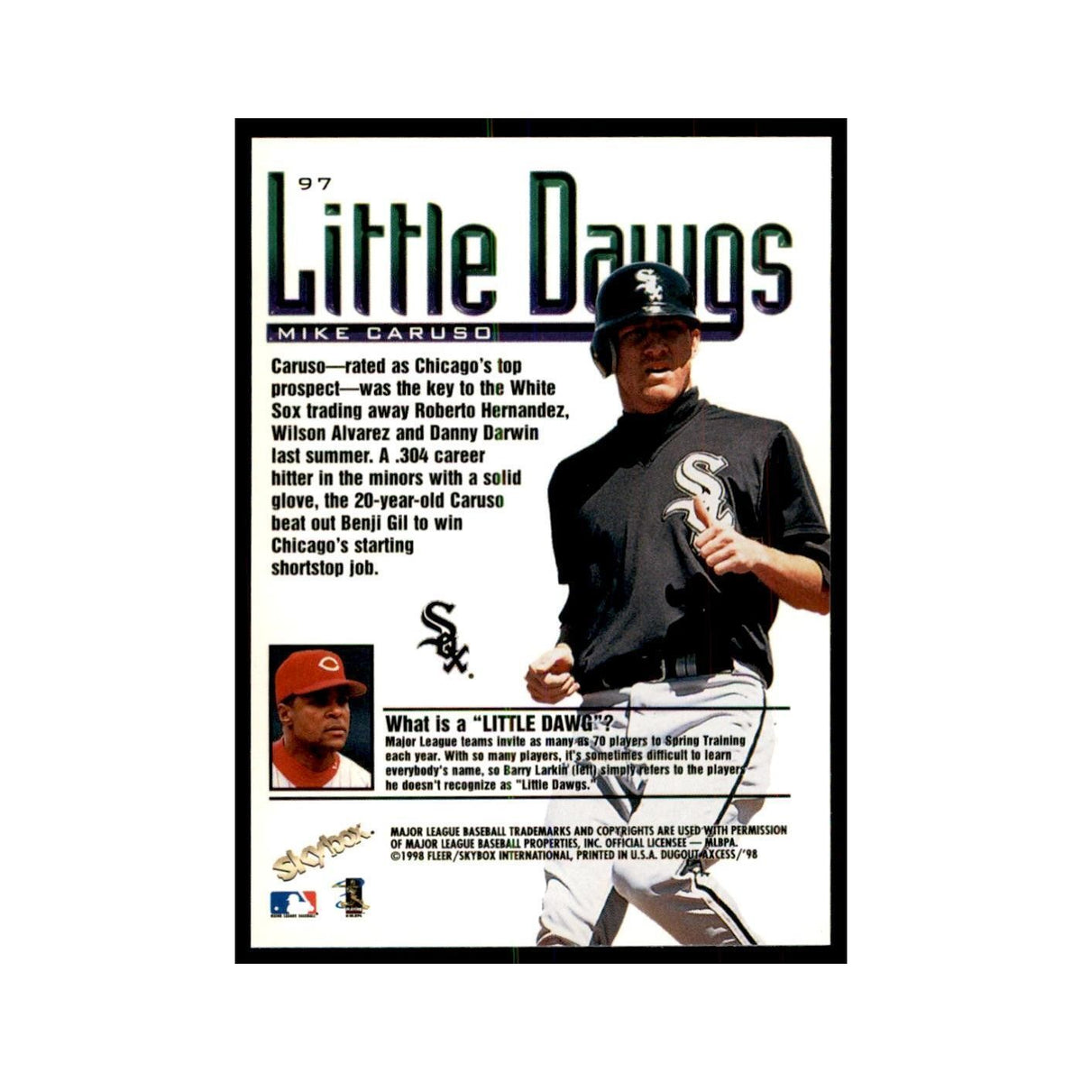 1998 SkyBox Dugout Axcess Mike Caruso Baseball Cards #97
