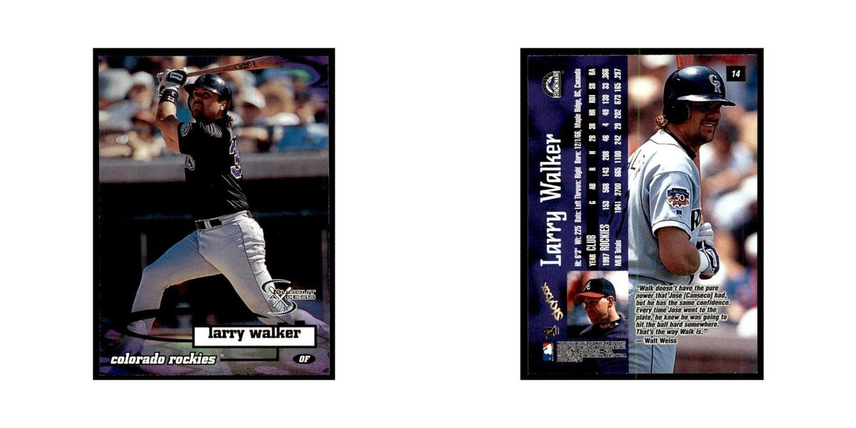 1998 SkyBox Dugout Axcess Larry Walker Baseball Cards #14