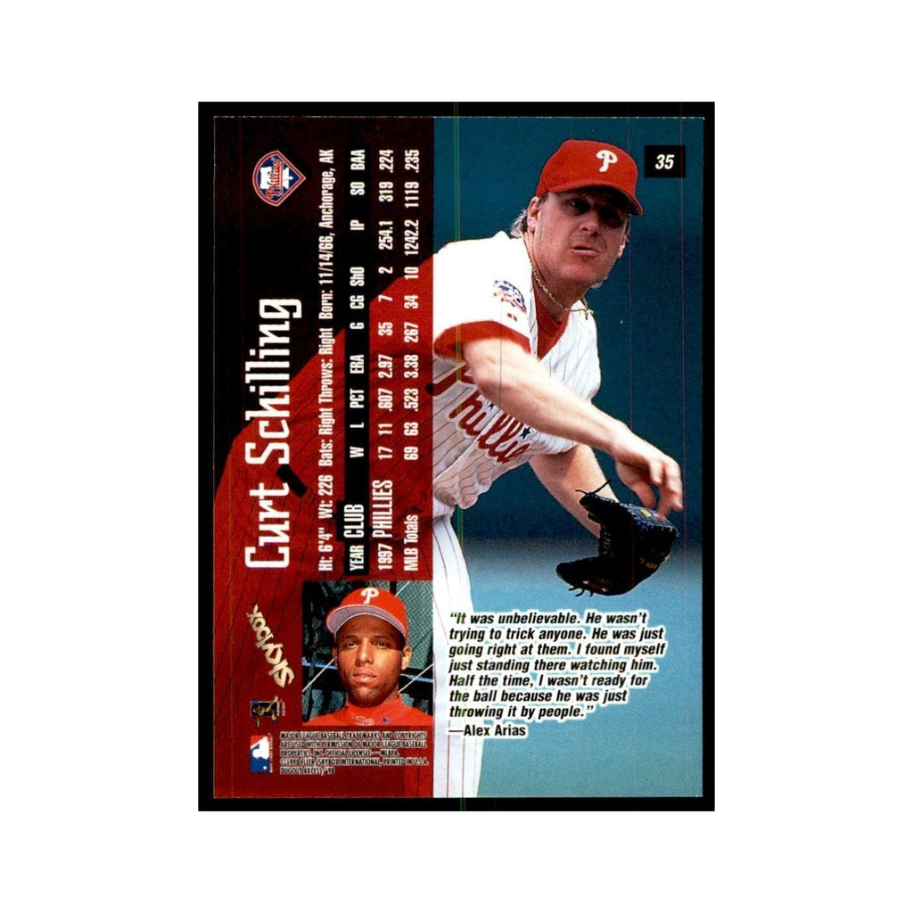 1998 SkyBox Dugout Axcess Curt Schilling Baseball Cards #35