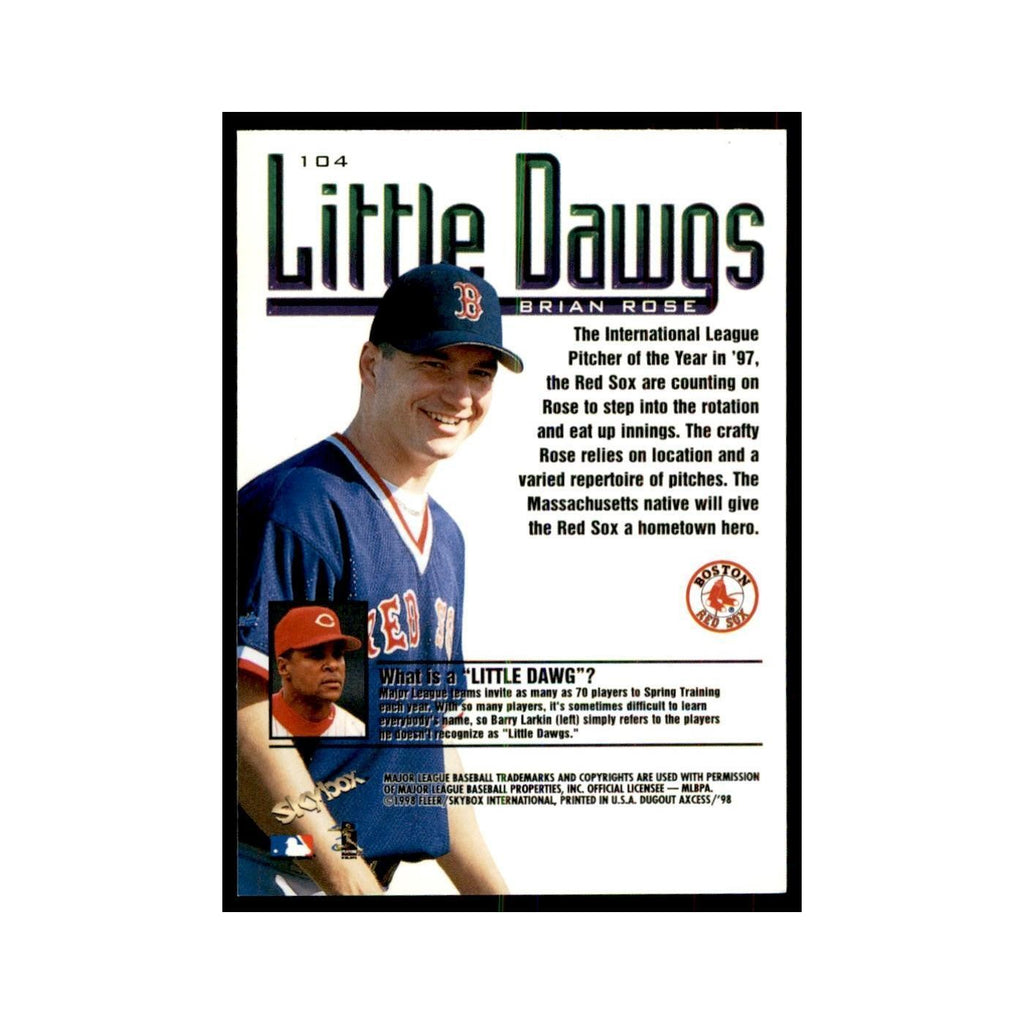 1998 SkyBox Dugout Axcess Brian Rose Baseball Cards #104
