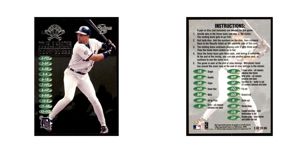 1998 SkyBox Dugout Axcess Tony Clark Baseball Cards #5 OF 20