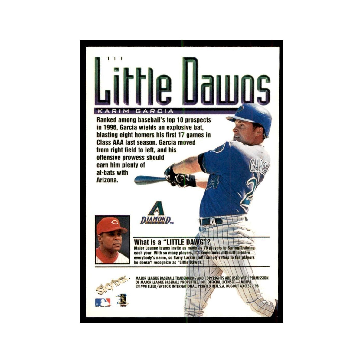 1998 SkyBox Dugout Axcess Karim Garcia Baseball Cards #111
