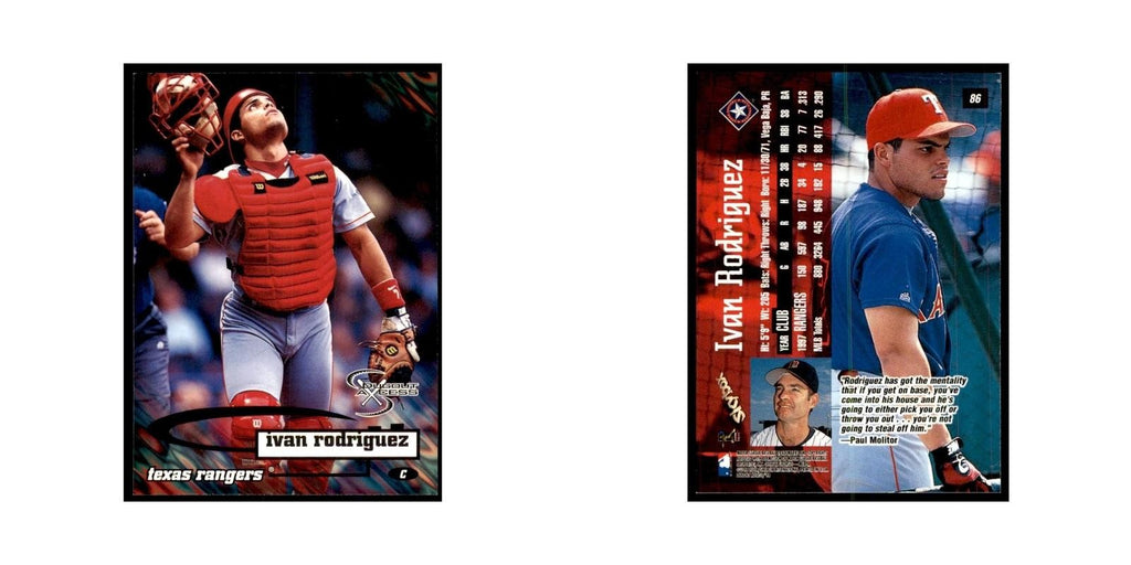 1998 SkyBox Dugout Axcess Ivan Rodriguez Baseball Cards #86