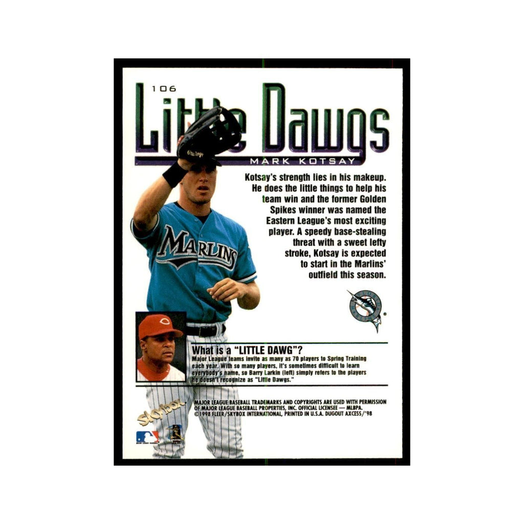 1998 SkyBox Dugout Axcess Mark Kotsay Baseball Cards #106