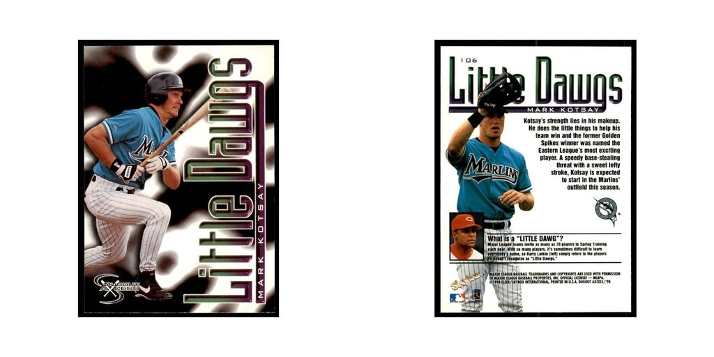 1998 SkyBox Dugout Axcess Mark Kotsay Baseball Cards #106