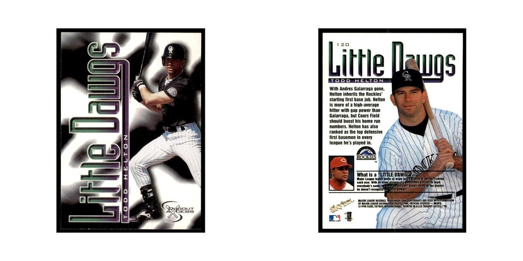 1998 SkyBox Dugout Axcess Todd Helton Baseball Cards #120