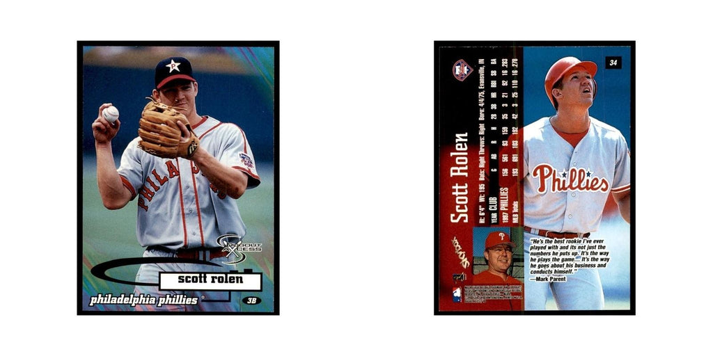 1998 SkyBox Dugout Axcess Scott Rolen Baseball Cards #34