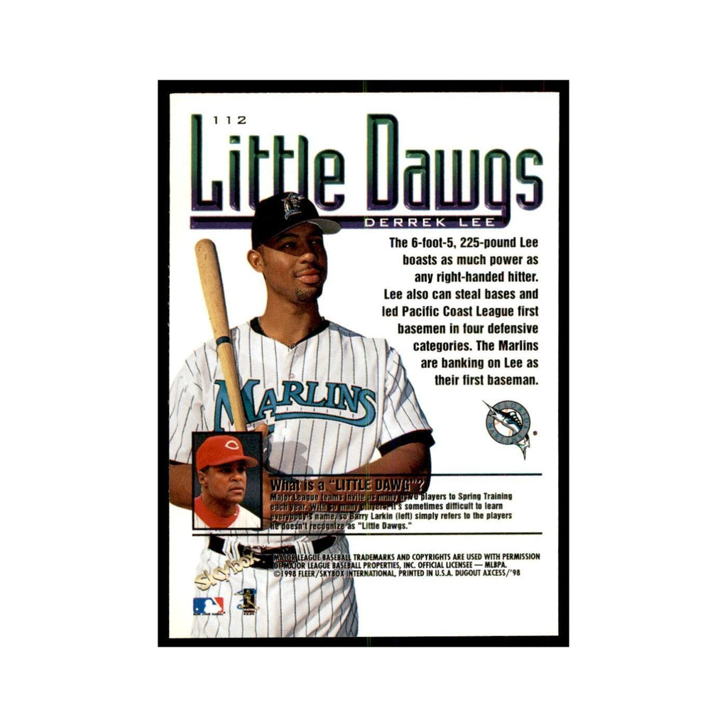 1998 SkyBox Dugout Axcess Derrek Lee Baseball Cards #112