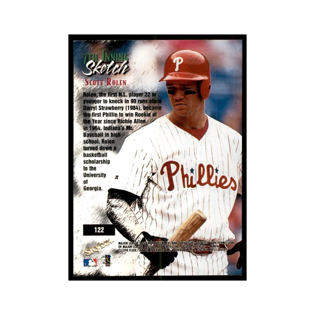 1998 SkyBox Dugout Axcess Scott Rolen Baseball Cards #122