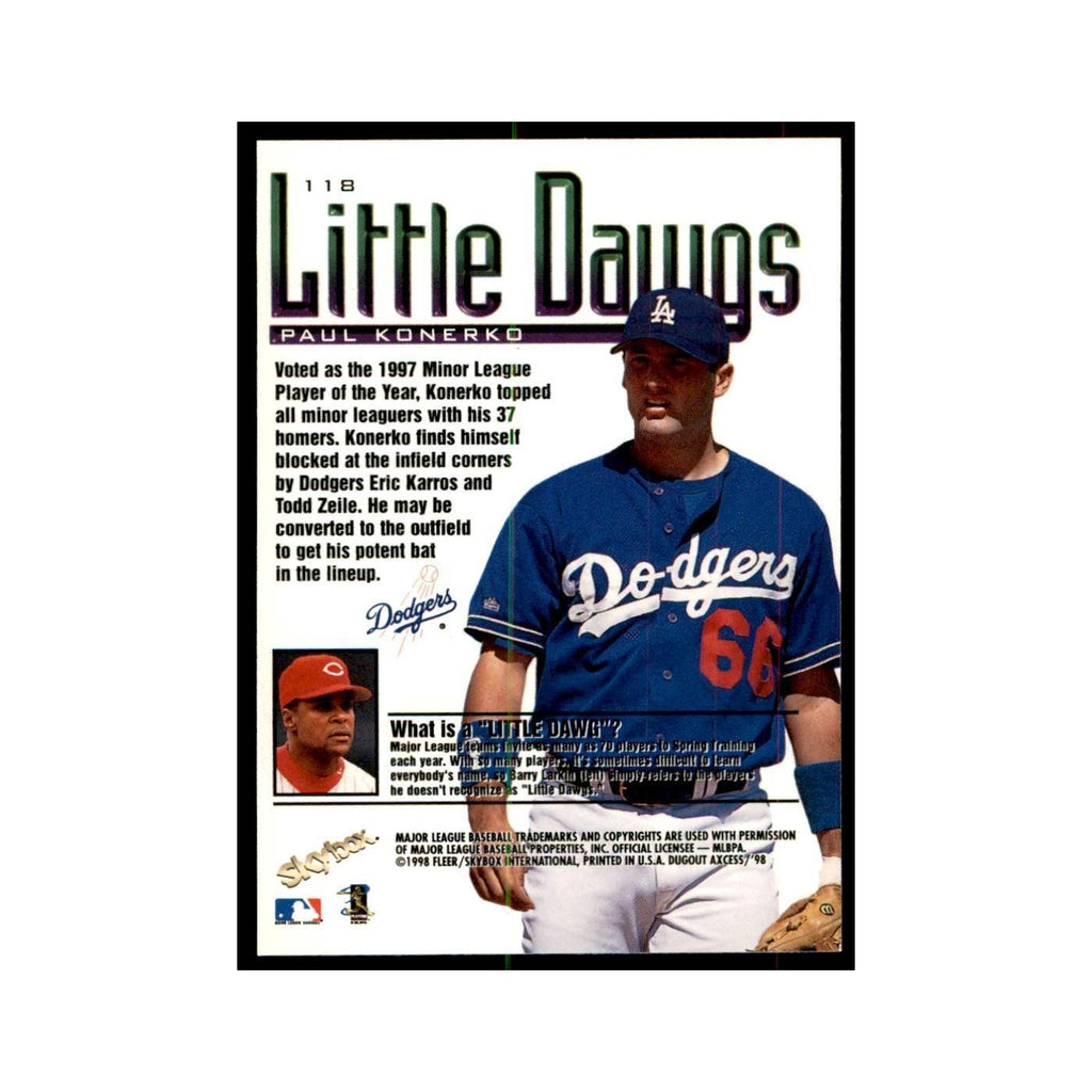 1998 SkyBox Dugout Axcess Paul Konerko Baseball Cards #118