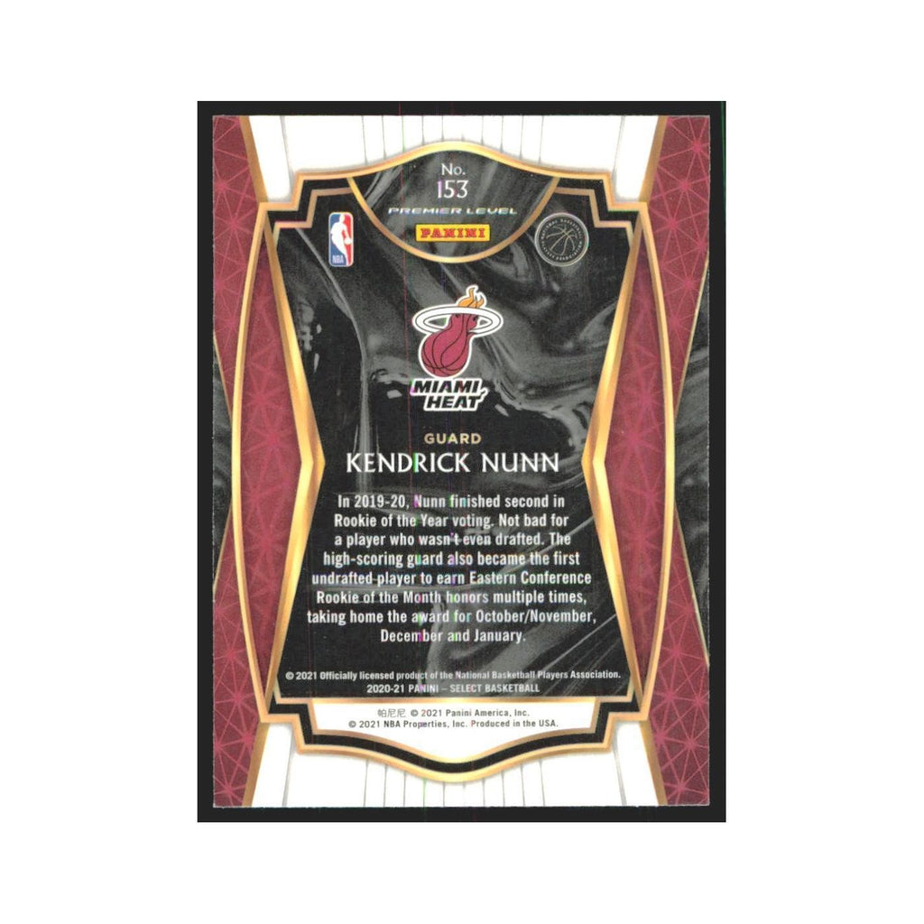 2020-21 Panini Select Kendrick Nunn Heat #153