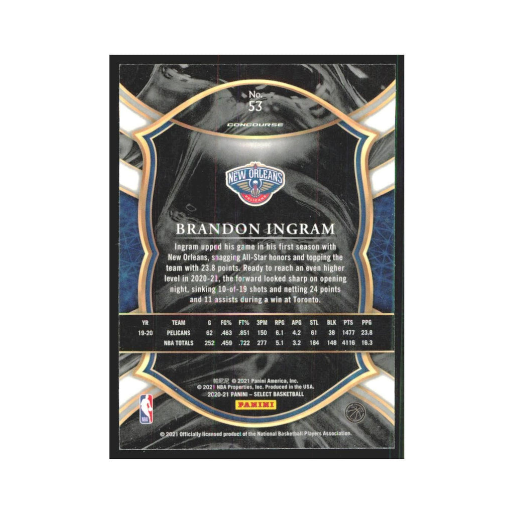 2020-21 Panini Select Brandon Ingram Pelicans #53