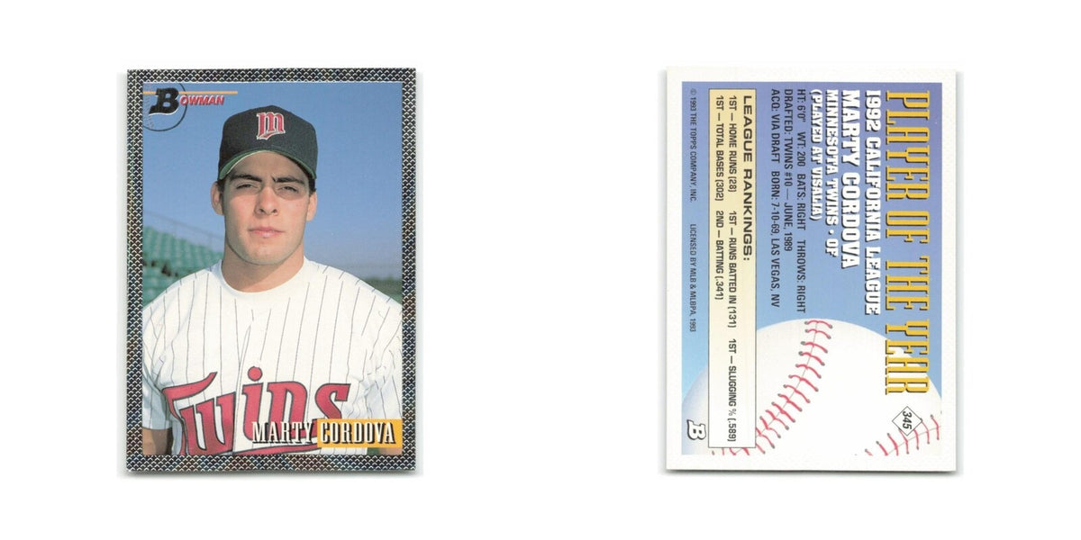 Marty Cordova Rookie Foil 1993 Bowman #345 Minnesota Twins Baseball Card NM