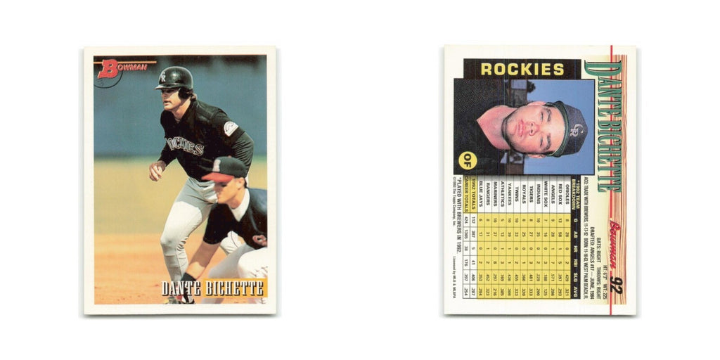 Dante Bichette 1993 Bowman #92 Colorado Rockies Baseball Card NM