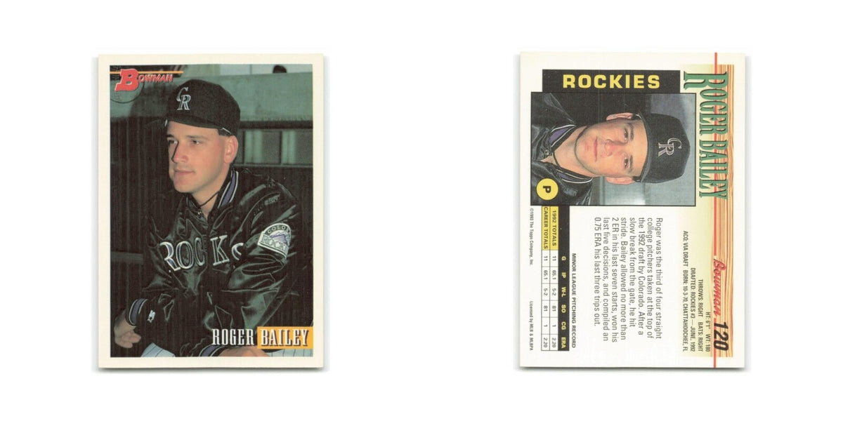 Roger Bailey Rookie 1993 Bowman #120 Colorado Rockies Baseball Card NM