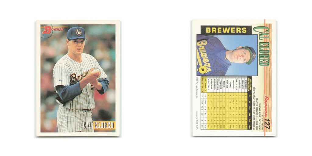 Cal Eldred 1993 Bowman #127 Milwaukee Brewers Baseball Card NM