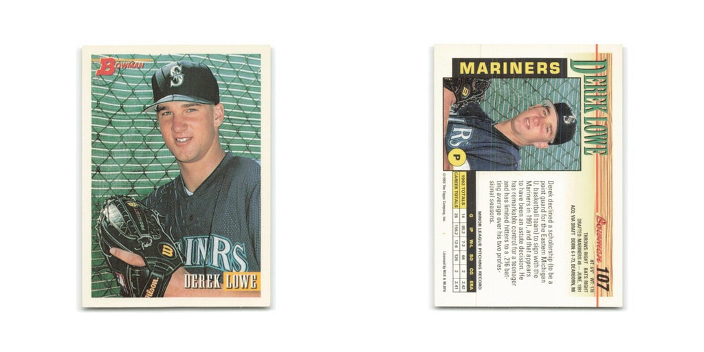 Derek Lowe 1993 Bowman #107 Seattle Mariners Baseball Card NM
