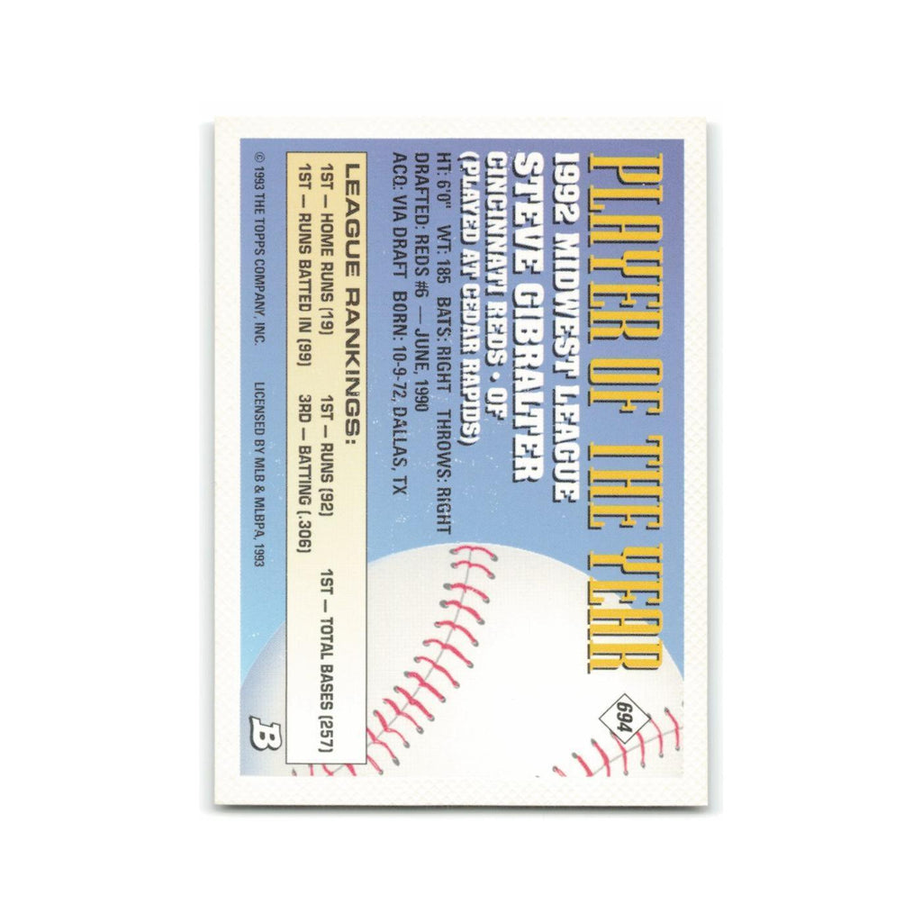 Steve Gibralter Rookie Foil 1993 Bowman #694 Cincinnati Reds Baseball Card NM