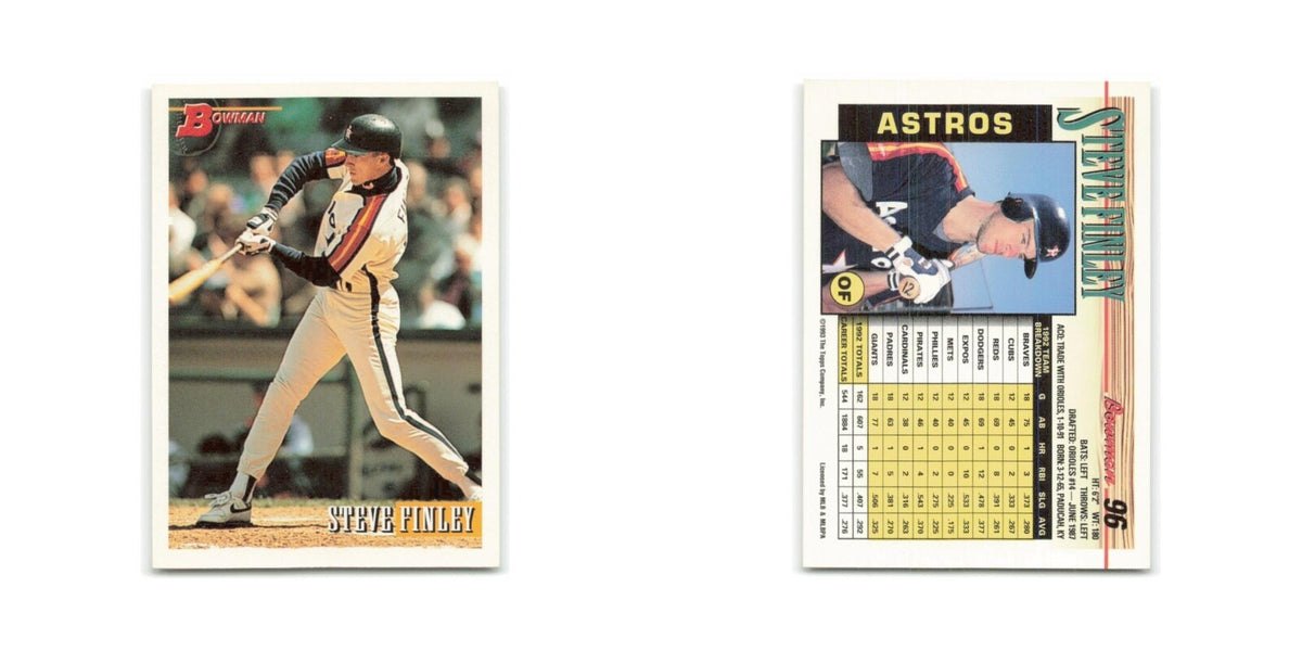 Steve Finley 1993 Bowman #96 Houston Astros Baseball Card NM