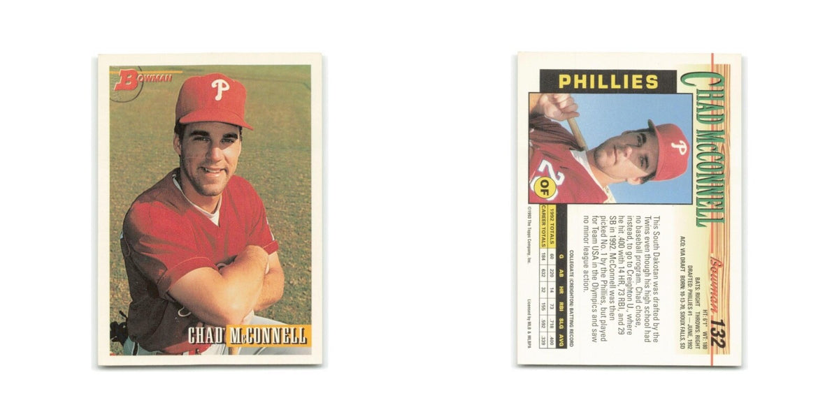 Chad McConnell 1993 Bowman #132 Philadelphia Phillies Baseball Card NM