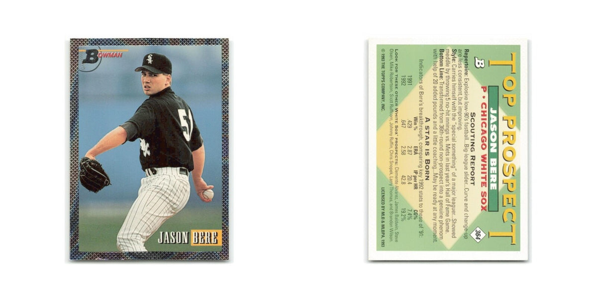 Jason Bere Rookie Foil 1993 Bowman #364 Chicago White Sox Baseball Card NM