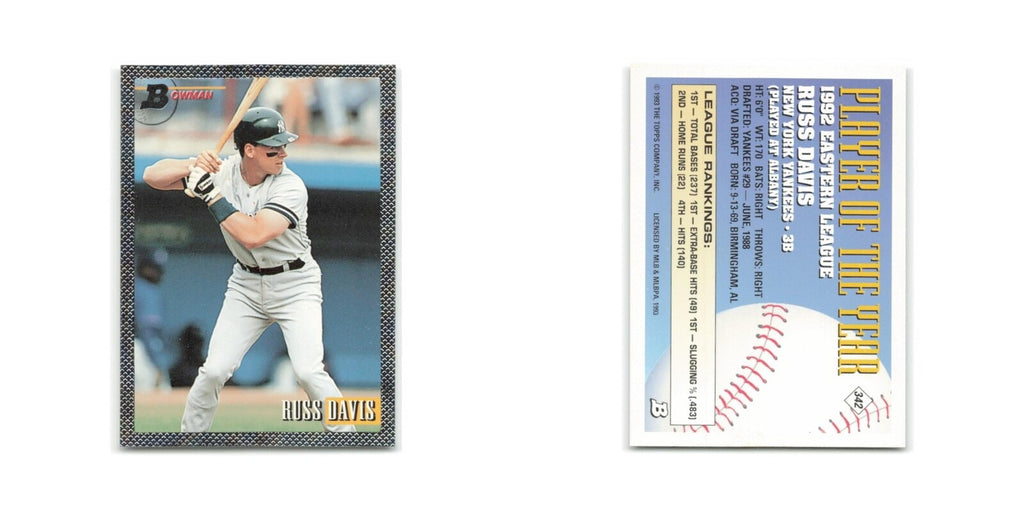 Russ Davis Rookie Foil 1993 Bowman #342 New York Yankees Baseball Card NM