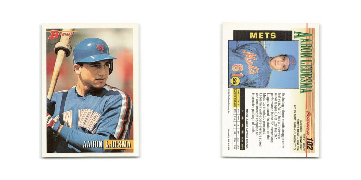 Aaron Ledesma Rookie 1993 Bowman #102 New York Mets Baseball Card NM