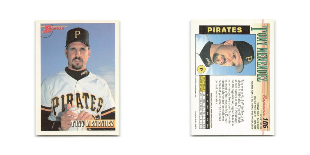 Tony Menendez 1993 Bowman #106 Pittsburgh Pirates Baseball Card NM