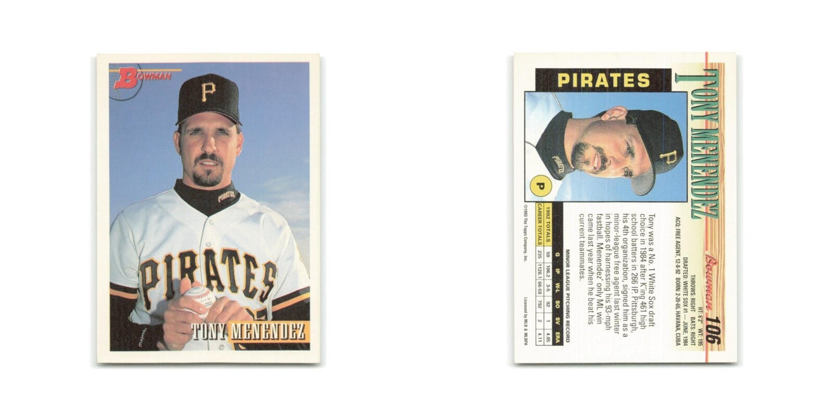 Tony Menendez 1993 Bowman #106 Pittsburgh Pirates Baseball Card NM