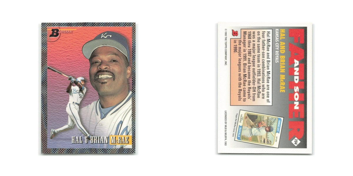 Brian and Brian  McRae Foil 1993 Bowman #704 Kansas City Royals Baseball Card NM