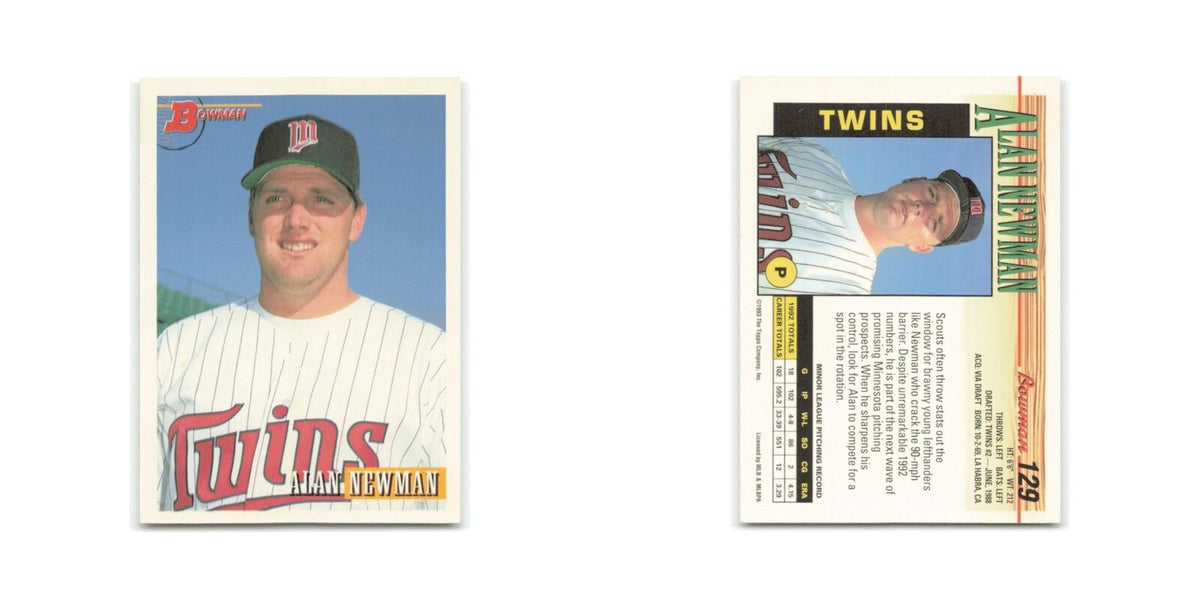 Alan Newman 1993 Bowman #129 Minnesota Twins Baseball Card NM