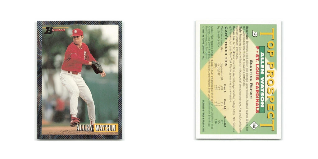 Allen Watson Rookie Foil 1993 Bowman #358 St. Louis Cardinals Baseball Card NM