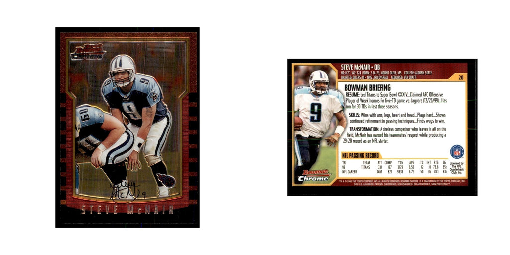 2000 Bowman Chrome Steve McNair Football Cards #20