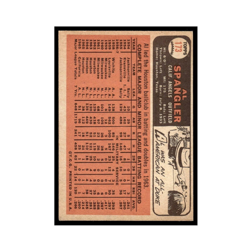 1966 Topps Al Spangler Angels #173
